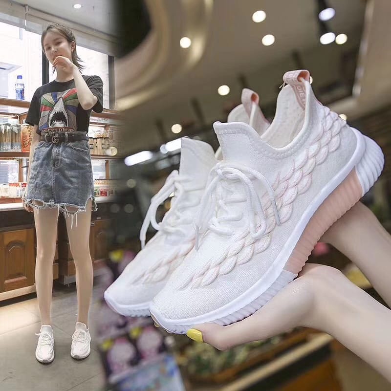 TOPGROSIR LV0276 Sepatu Sneakers Flyknit Fashion Wanita Import Ala Korean