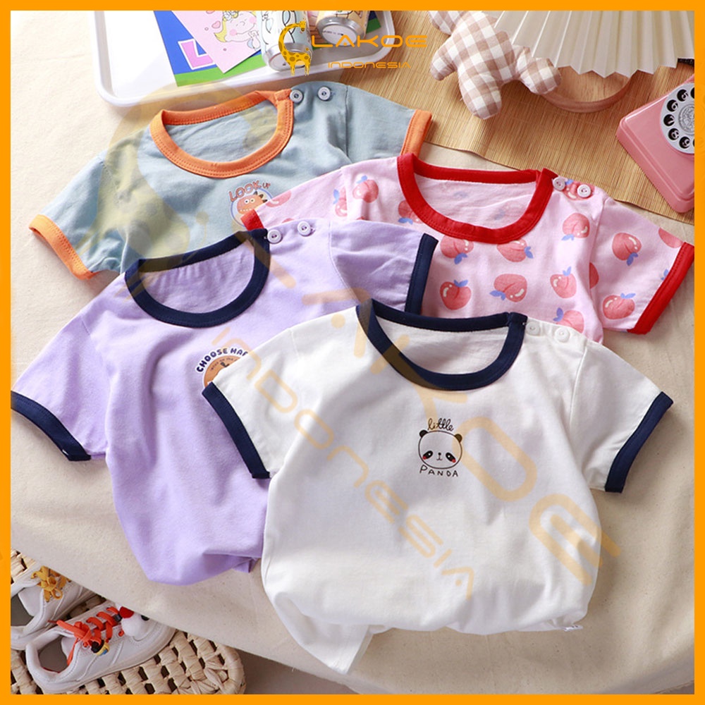 Lakoe Kaos polos anak / Baju Bayi Lengan Pendek/Setelan Baju Bayi Impor / Baju Anak Laki-laki unisex/Setelan Kaos Anak