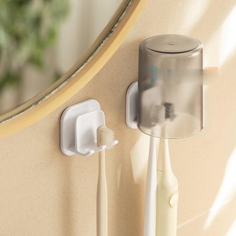 HOLDER SIKAT GIGI TEMPEL DINDING HOOK / GANTUNGAN TEMPEL SIKAT GIGI GELAS / TEMPAT SIKAT GIGI SERBAGUNA / TOOTHBRUSH HOLDER
