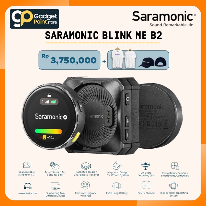 Saramonic Blink Me B2-Person Smart Wireless Mic System with Touchscreen - Garansi Resmi