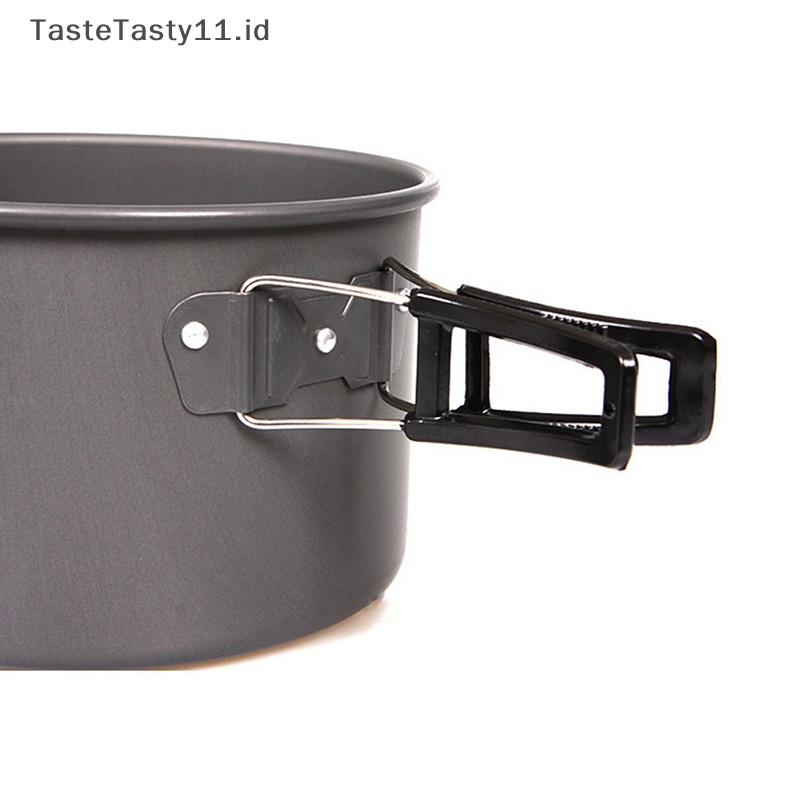 Tastetasty Camping Cookware Set Aluminium Non Portable Peralatan Makan Luar Ruangan Ketel Panci Cookset Masak Panci Mangkok Untuk Hiking BBQ Piknik.