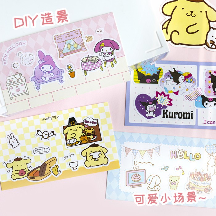 Buku Stiker PET Kuromi Melody Kitty Cutting Sticker Korea Termurah Washi Tape Harga Grosir Termurah