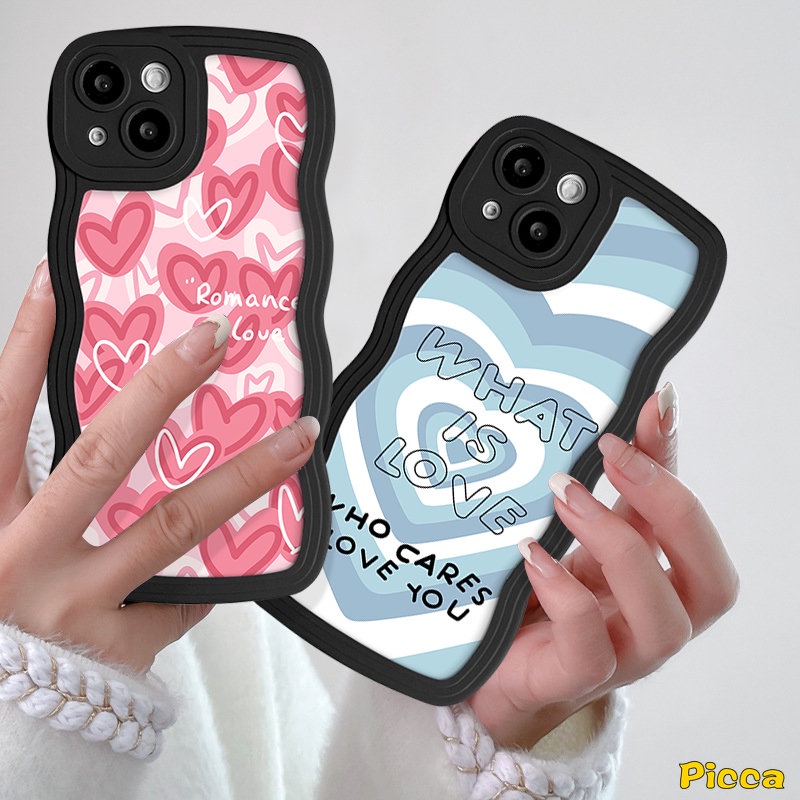 Casing Untuk Redmi Note10 10s 9s 9 11s 8 11 Pro Max Redmi 9A 12C 10A A1+10 9 A1 10C 9C NFC 9T Mi 11T Pro POCO M3 X3 NFC Pro Gradient Art Love Heart Wavy Edge Soft Casing Belakang Tpu