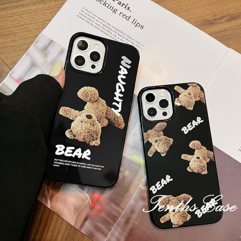 Kompatibel Untuk Iphone14 13 12 11 Pro Max X XR Xs Max8 7 6 6s Plus SE 2020 Soft Cover Terbalik Motif Boneka Beruang Casing Ponsel