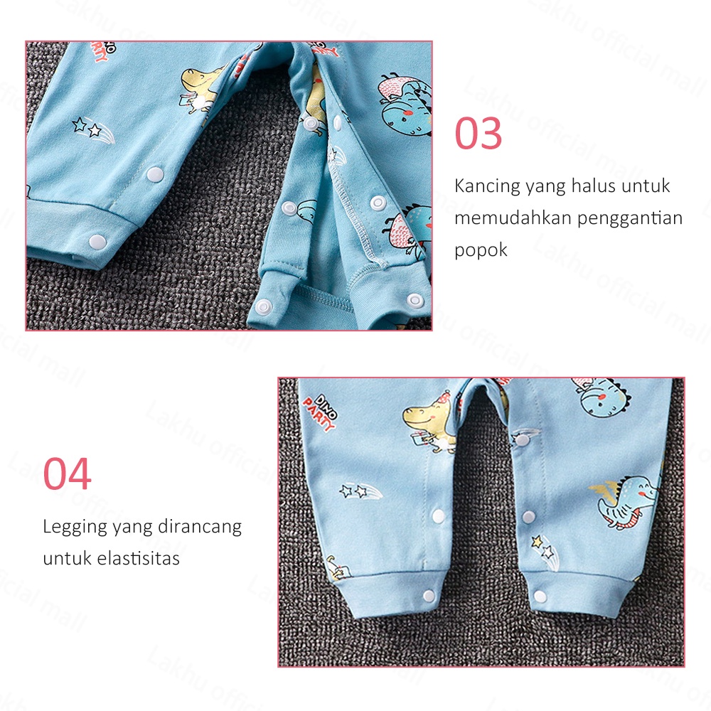 Lakhu Jumper Bayi Lengan Panjang Baju Bayi Import Romper Sleepsuit Bayi