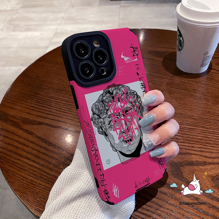 IPHONE Shockproof Case Kompatibel Untuk Iphone11 14 12 13 Pro MAX XR 78 Plus X XS MAX INS Art Graffiti Great Aesthetic David Statue Silikon Lembut Tekstur Kulit Mewah Phone Cover