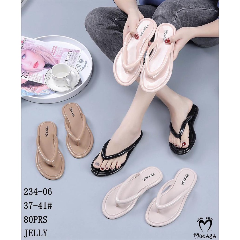 Sandal Karet Japit Wanita Teplek Polos simple Import MKY 234-06 37-41