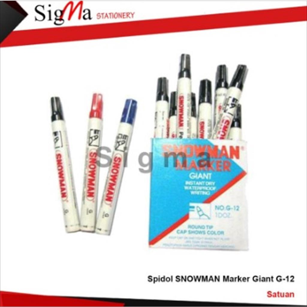 

Spidol Permanent Marker Snowman G-12 / G12 (Lusin)