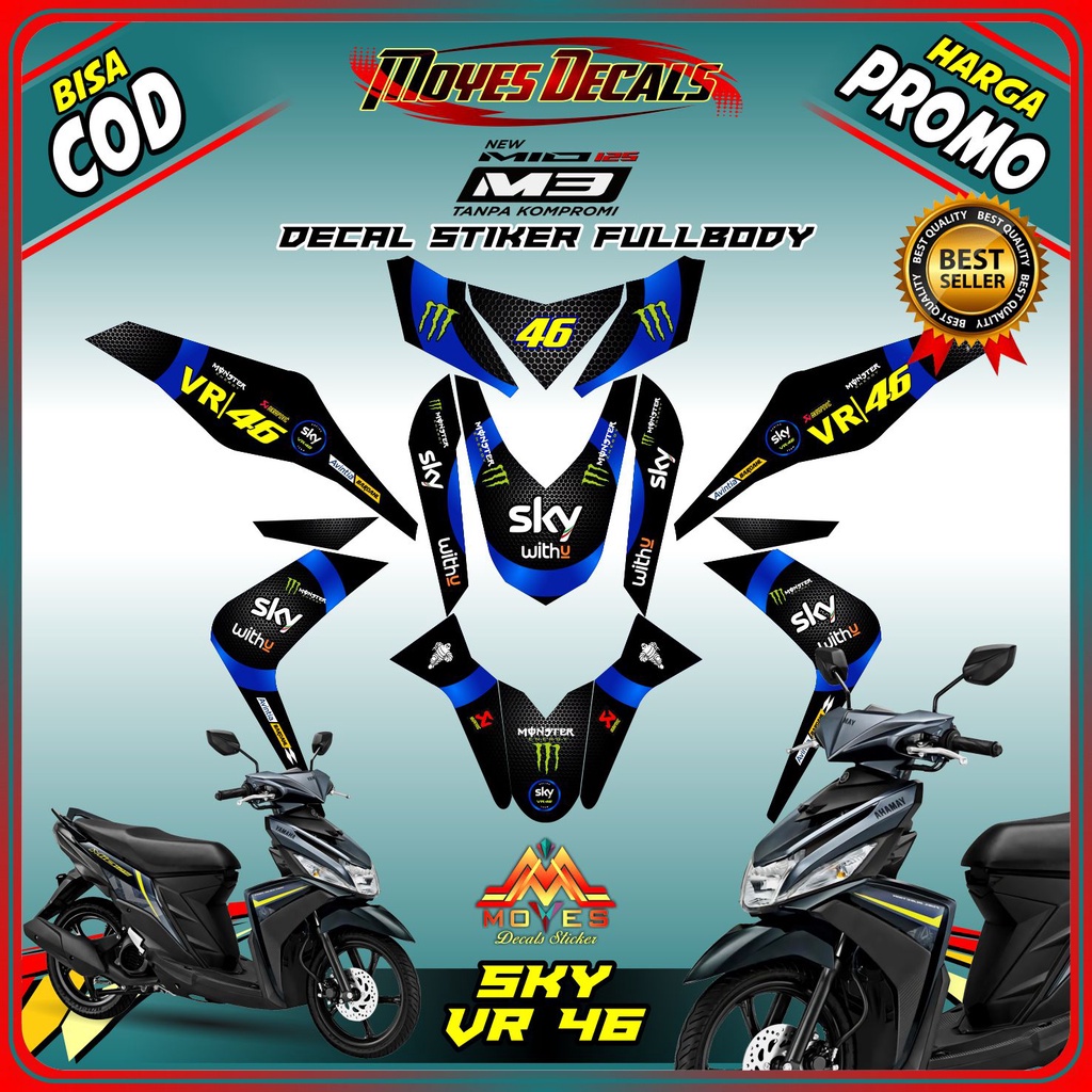 decal mio m3 125 decal motor mio m3 decal yamaha mio m3