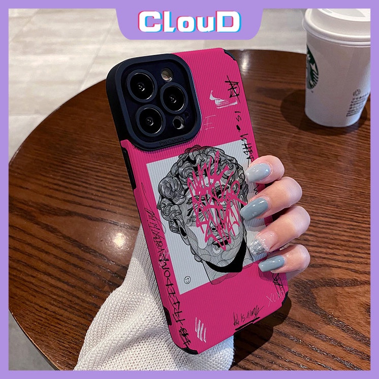 Casing Ponsel Compaitble Untuk IPhone 7Plus Xr11 13 14 12 Pro Max7 8 Plus X XS Max Ins Graffiti Great Art Aesthetic David Shockproof Mewah Tekstur Kulit Lembut Silikon Cover