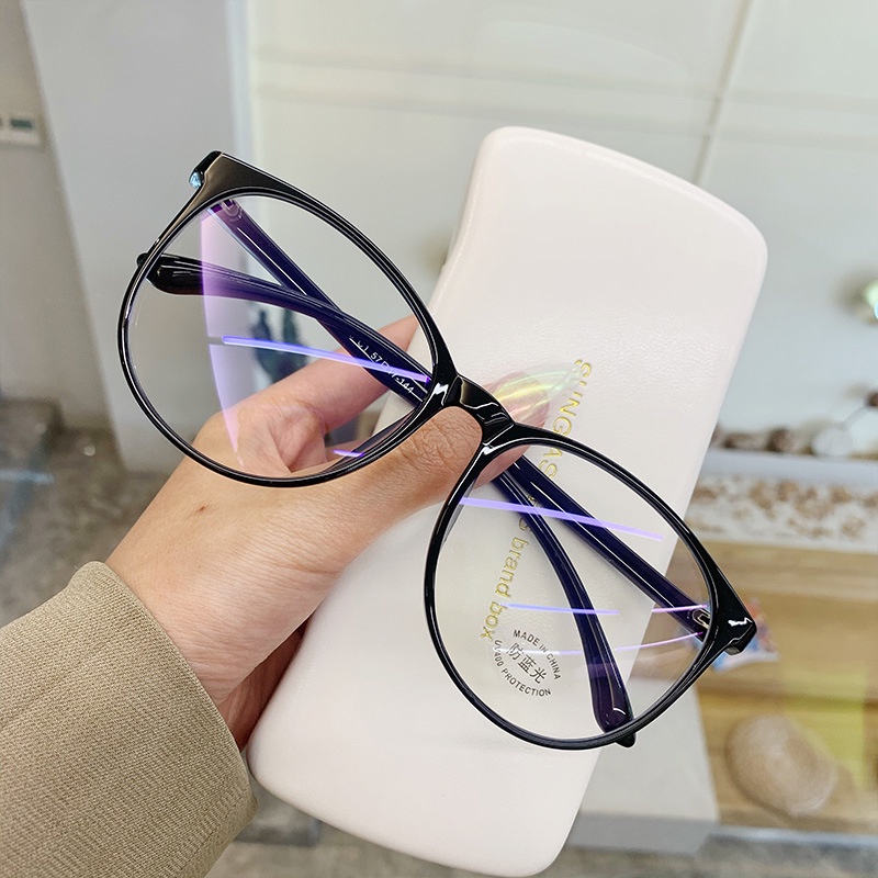 COD Kacamata Anti Blue Light Wanita Kacamata Optik Frame Bulat Transparan Fashion Korea Anti Radiasi Wanita Fashion Retro Bentuk Kotak Anti Radiasi