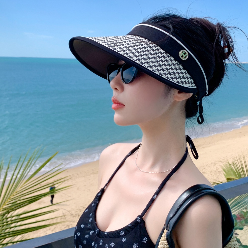 Travel shading, Pelindung Matahari, Berongga Atas Jerami Anyaman outdoor Topi Pantai eave Besar