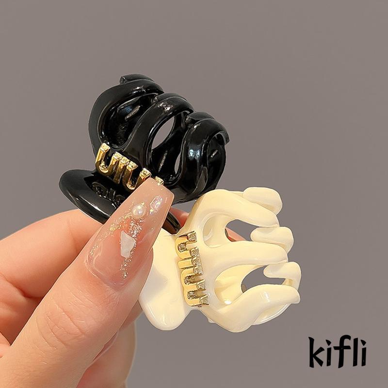 [KD] Lembut Elegan Wanita Jepit Rambut Huruf Vintage Hair Claw Clip Fashion Serbaguna Hiasan Kepala