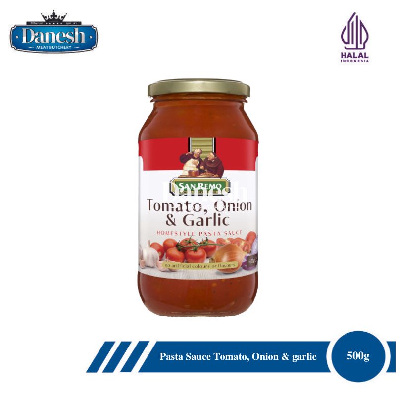 

Saus Pasta Tomato, Onion & Garlic San Remo 500gr