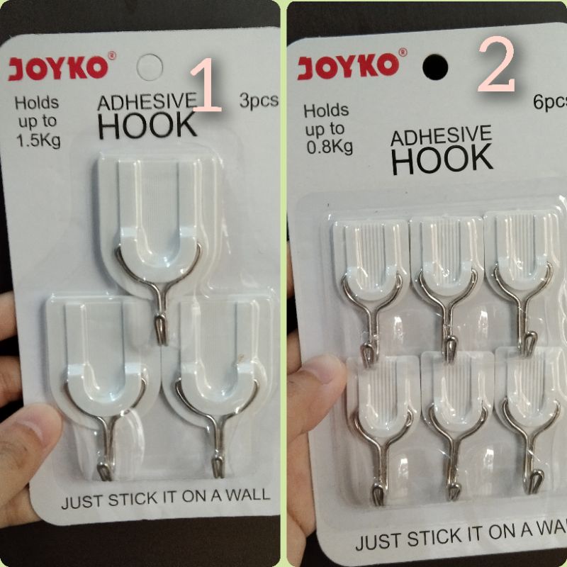 TEMPELEN DINDING JOYKO bisa dipindah 3 pc atau 6 pc gantungan serbaguna tanpa bor sticky hook cantolan pengait