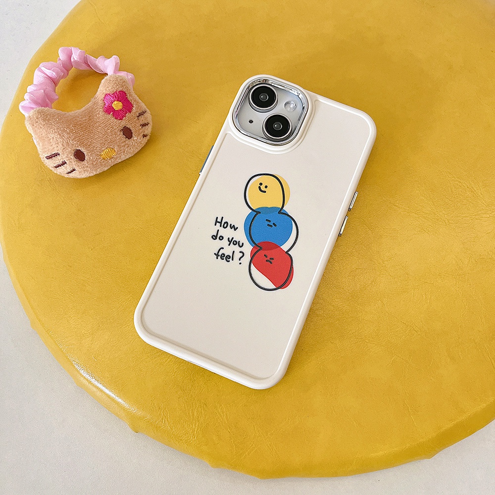 Kartun Colorful Emoji Face IPhone Case Kompatibel Untuk Iphone11 14 Pro Max Casing Ip13 Pro Max Iphone12 Case Lembut TPU Belakang Sarung Hp