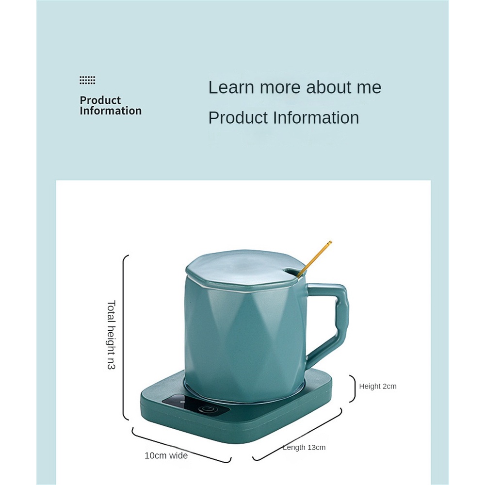 Coaster Coaster Pemanas Cerdas Suhu Konstan Coaster Hangat Portabel Alas Cangkir Pemanas Daftar Rumah Umum Tahan Lama 55 Derajat Hadiah Coaster Hangat