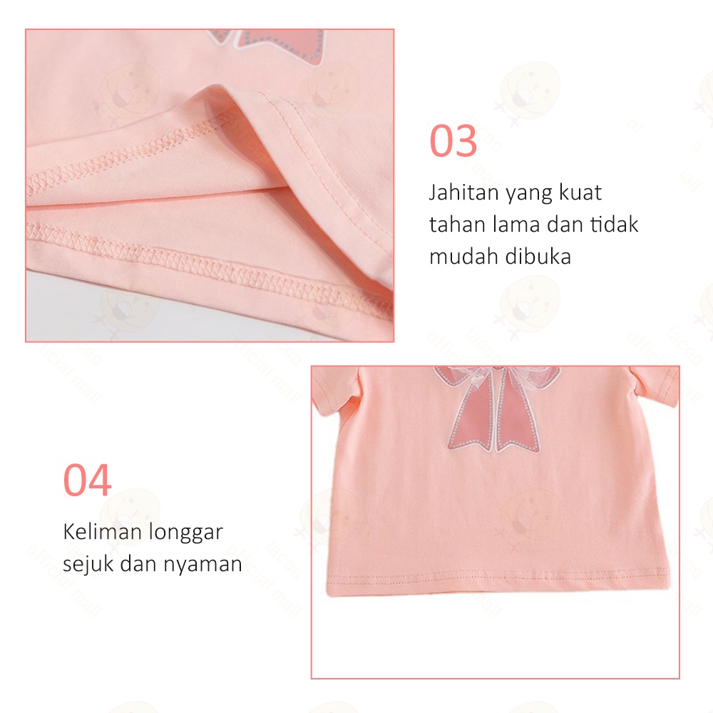 Lacoo Baju anak perempuan motif kupu-kupu Kaos anak cewek pendek Pakaian baju bayi