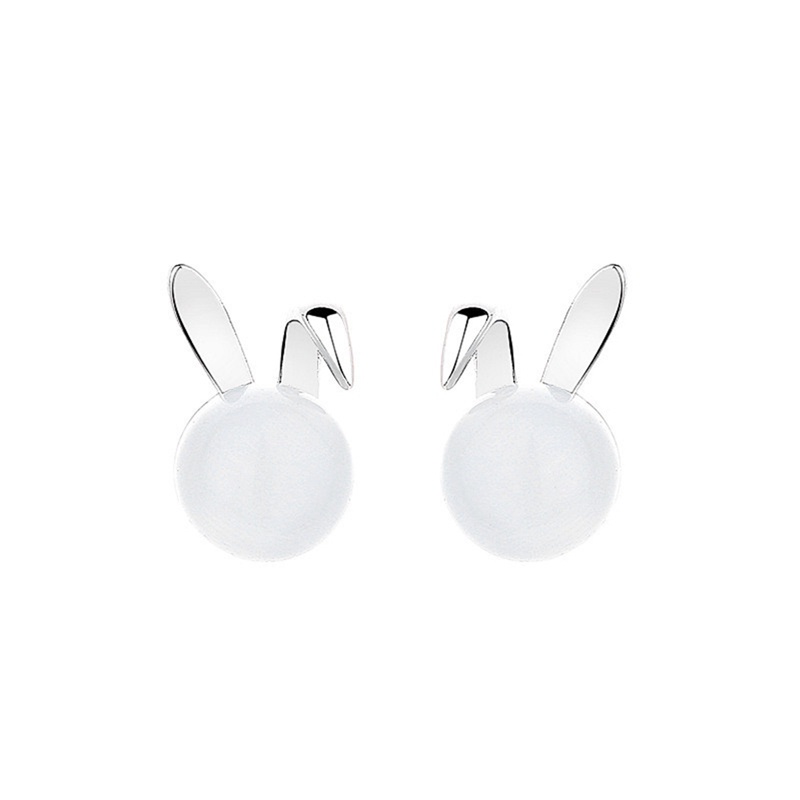 Trendi Lucu Bunny Sleek Opal Feminia Earring Elegan Dainty Earrings Stylish Earring Perhiasan Eardrop Romantis Feminia Aksesoris