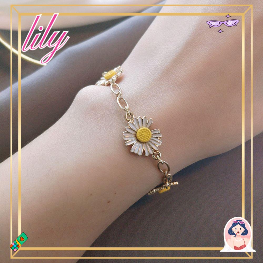 Lily Kecil Daisy Gelang Cincin Baru Adjustable Bunga Matahari Perhiasan Flowers Bracelet