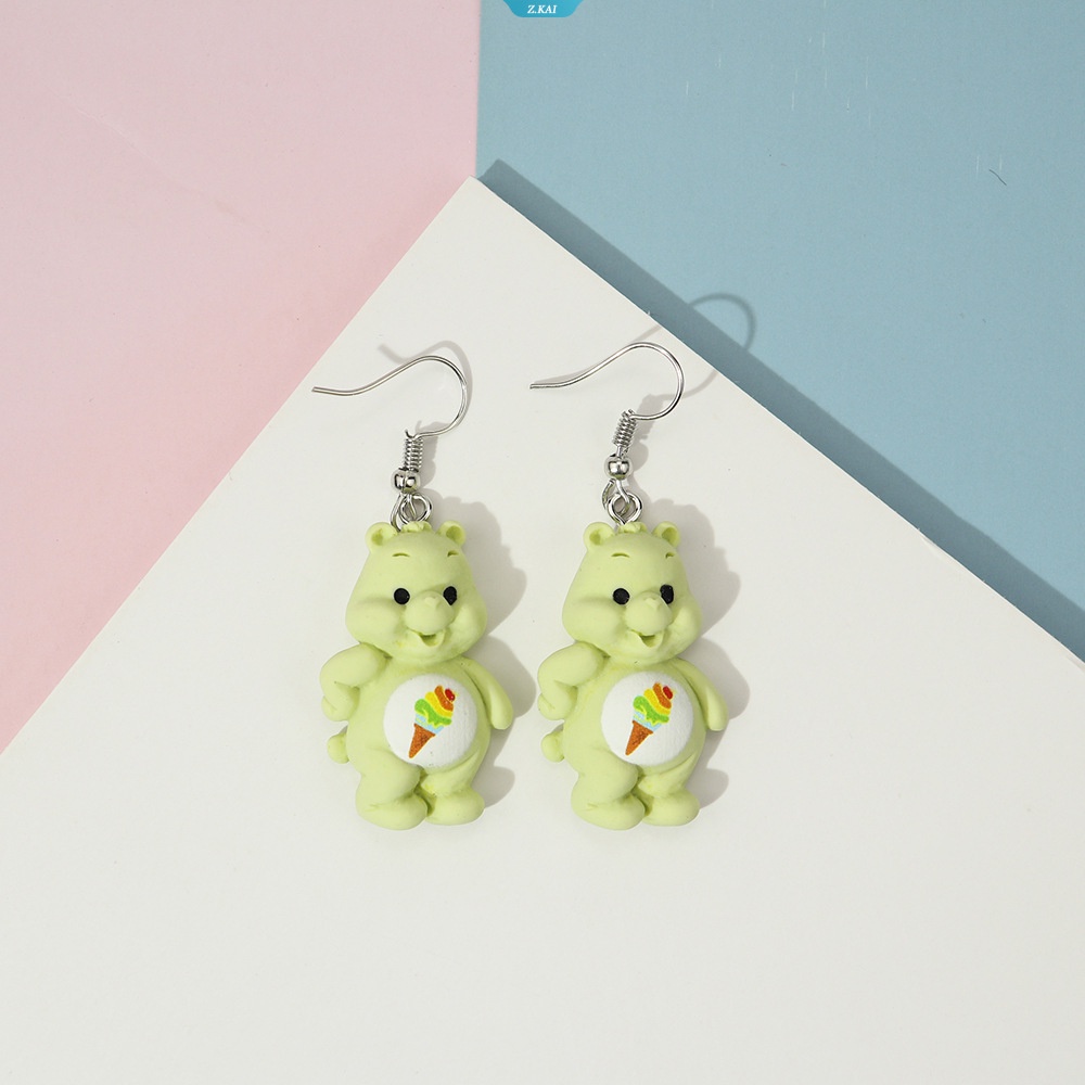 Mode Baru Resin Gummy Bear Menjuntai Anting-Anting Kartun Hewan Teddy Bear Anting Kreatif Drop Perhiasan Hadiah [ZK]