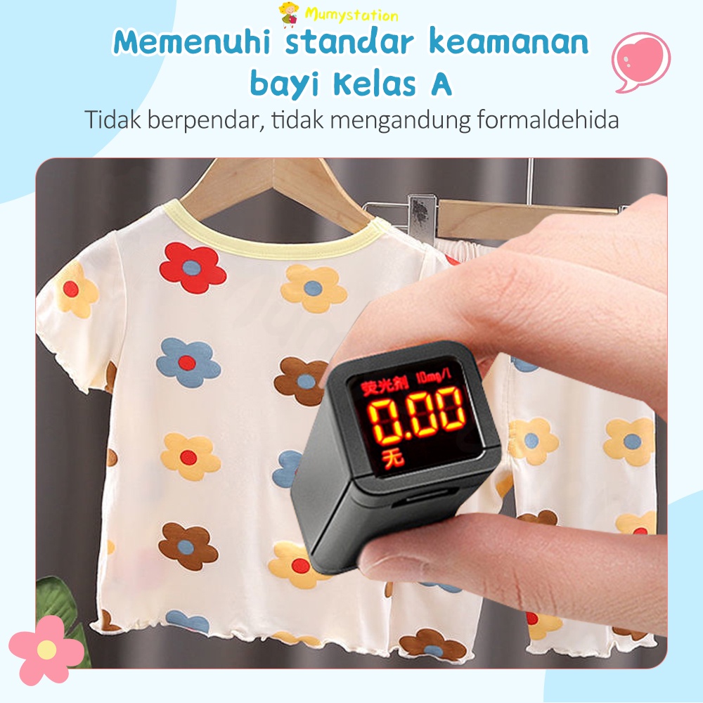 Mumystation 1-5tahun baju setelan piyama anak perempuan pedek lengan/ Baju setelan anak