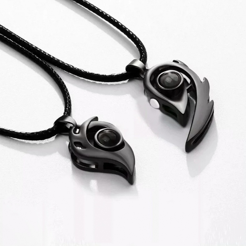 Kalung Couple Sepasang Magnetisme Berbentuk Hati Dalam 100bahasa I Love You Simple Pria Dan Wanita Liontin Rantai Tulang