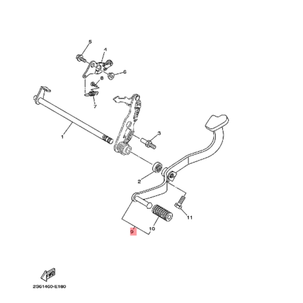 PEDAL OPERAN PERSENELING PERSENELENG GIGI JUPITER MX 135 LAMA ORIGINAL YGP 1S7-E8110-00