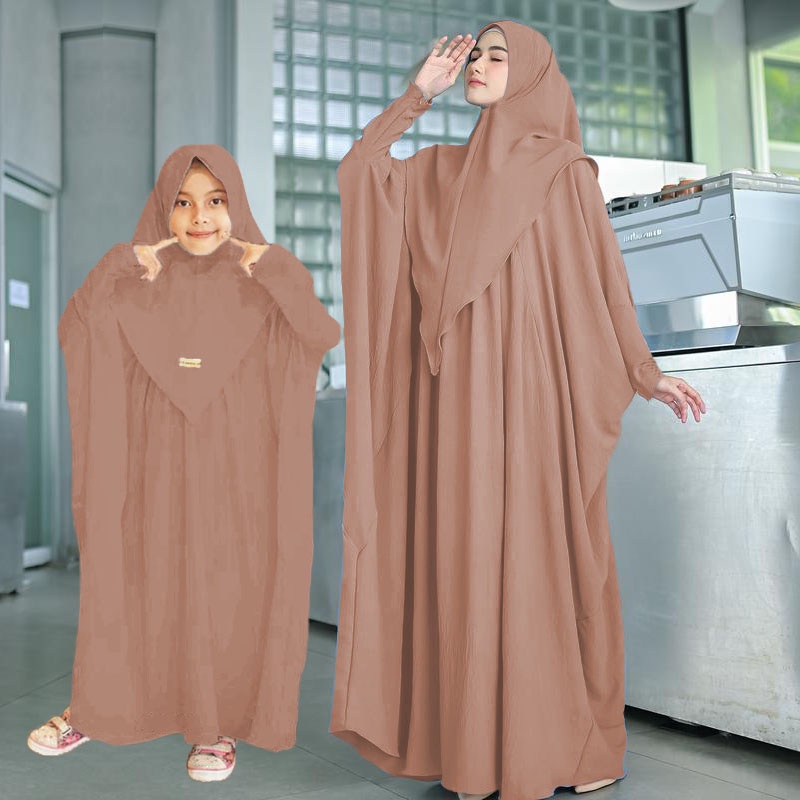 BISA BAYAR DITEMPAT Abaya Kaftan Couple Ibu Anak Zulaikha Set Khimar Design eksklusif by Humasyari A