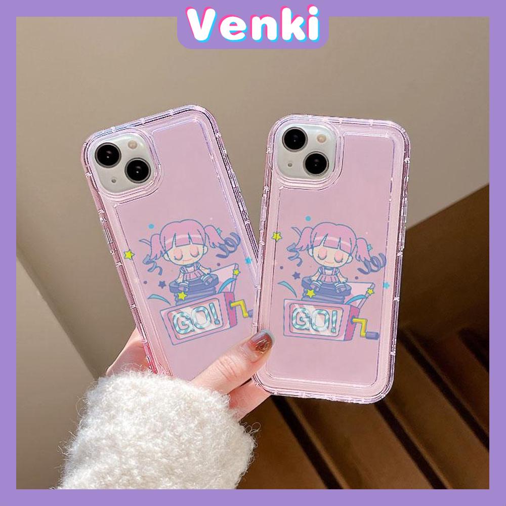 VENKI - For iPhone 11 Case Clear Phone Case TPU Soft Case Airbag Shockproof Protection Camera Cute Play Little Girl Compatible with iPhone 14 13 Pro Max iPhone 12 Pro Max XR XS 7 8