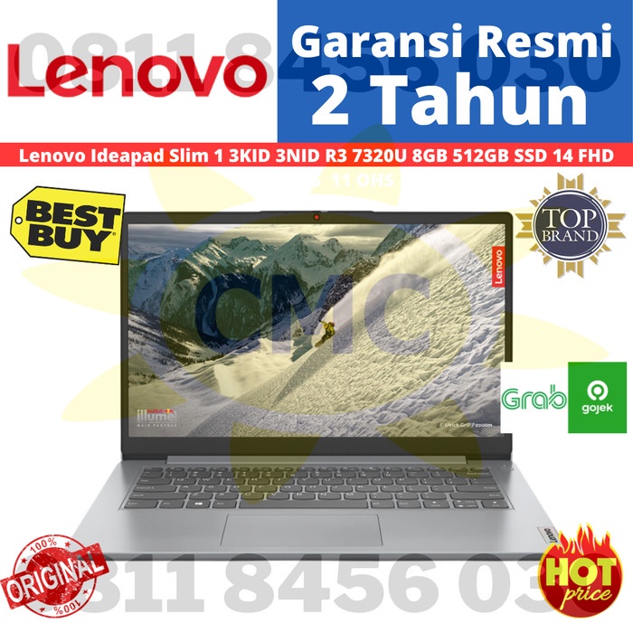 Lenovo Ideapad Slim 1 3KID 3NID R3 7320U 8GB 512GB SSD 14 FHD W11 OHS