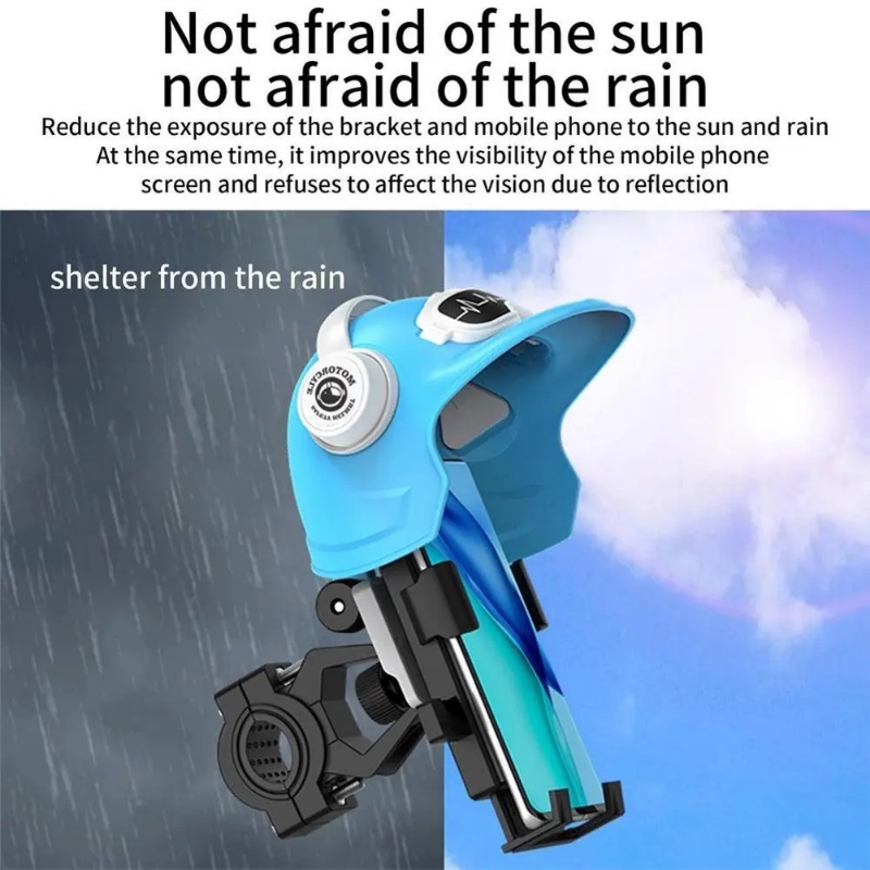 Helm Dipasang Motor Portabel Bentuk Dudukan Ponsel/Penahan GPS Sepeda Anti Air Hujan Anti Matahari/Berkendara Navigasi Tetap Braket Anti slip