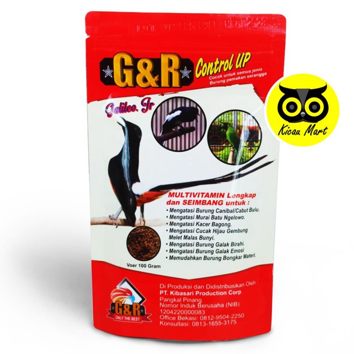 Pakan Burung Murai Batu Kacer Cucak Ijo Hijau Voer G&amp;R Gnr Control Up Galileo Jr Suplemen Multivitamin Pur Burung Anti Ngelowo