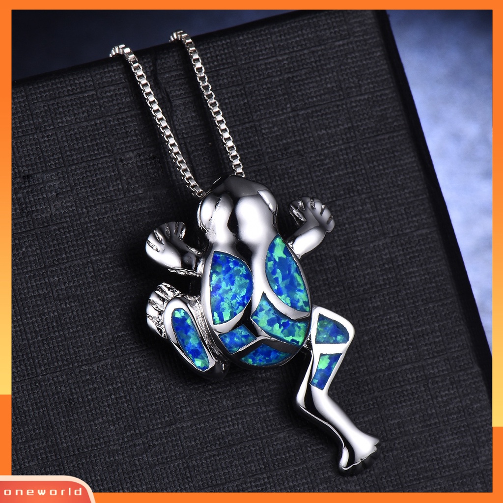 [ONE] Wanita Kalung Kodok Perhiasan Permata Imitasi Ringan Semua Cocok Tahan Lama Liontin Kalung Untuk Pesta