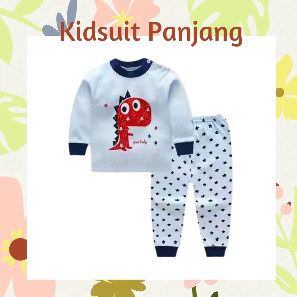 Plazababyku KIDS SUIT PANJANG Setelan Anak Bahan Kaos Lengan + Celana Berkualitas Import  NEW1