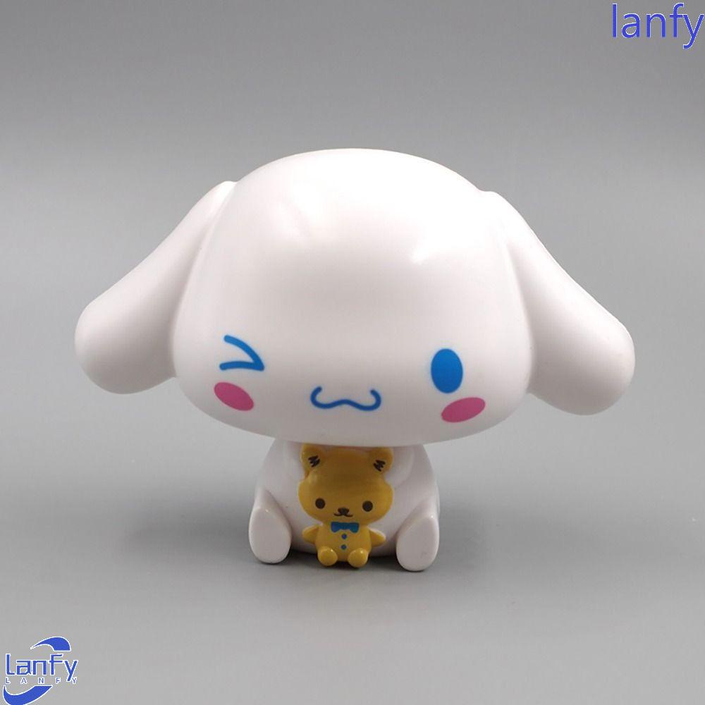 Lanfy Kuromi Figure Boneka 1pc Model Koleksi Desktop Mainan Cinnamoroll Dekorasi Mobil Diy Kue Action Figure