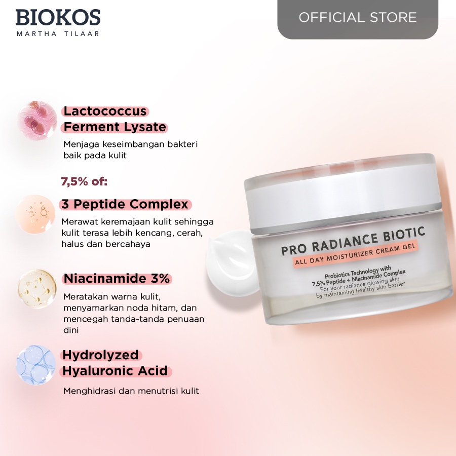 ★ BB ★ Biokos Probiotic All Day Moisturizer Cream Gel - Pro Radiance Biotic All Day Moist Cream Gel 25gr