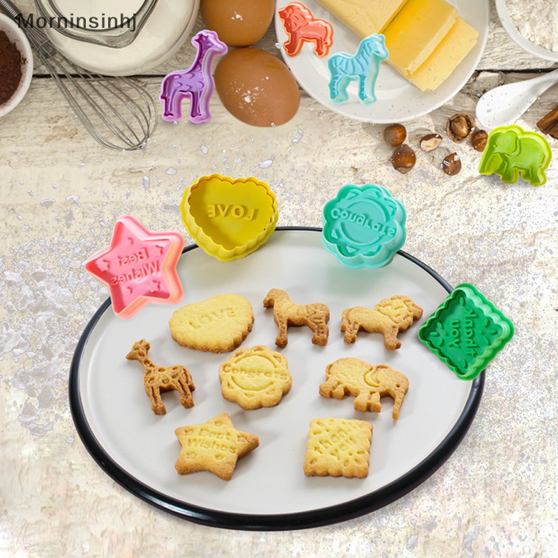 Mornin 4Pcs Cetakan Stempel Kue Kering Cetakan Kue Biskuit Plunger Cetakan Pastry Baking Tools id