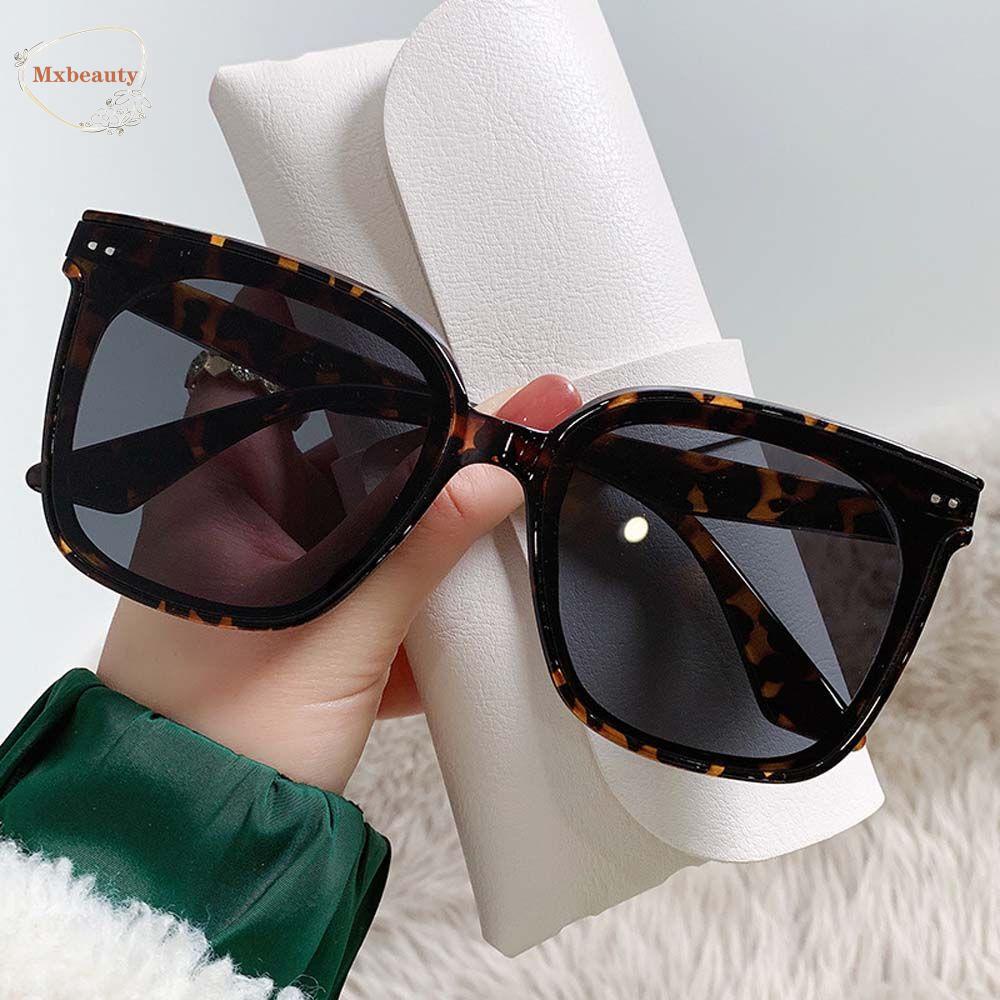 Mxbeauty Kacamata Bingkai Persegi UV400 Vintage Anti-UV Oversize Anti-Reflective Musim Panas Kacamata Hitam Besar