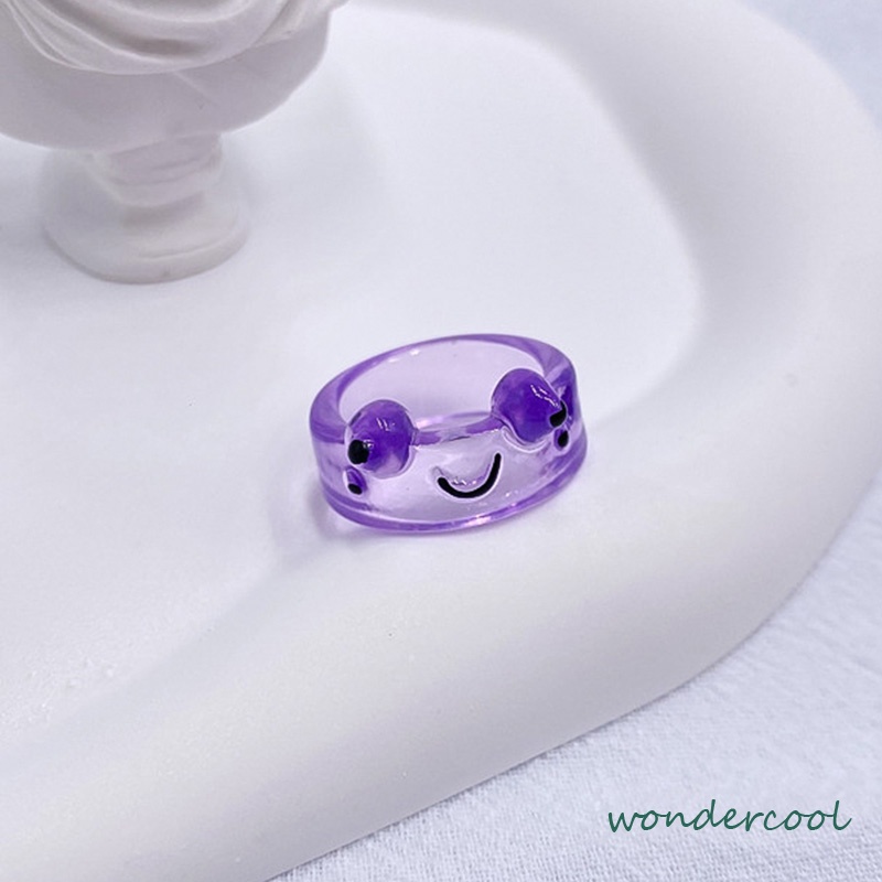 Katak Resin Cincin Warna-warni Kepribadian Hewan Kartun Cincin Jari Lucu-Won