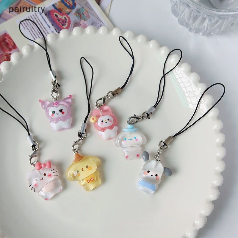 Prt Kawaii Sanrio Kuromi Lanyard My Melody Cinnamoroll Siswa Kecantikan iPhone Phone Case Ransel Boneka Liontin Pesona Mainan Gadis Hadiah PRT