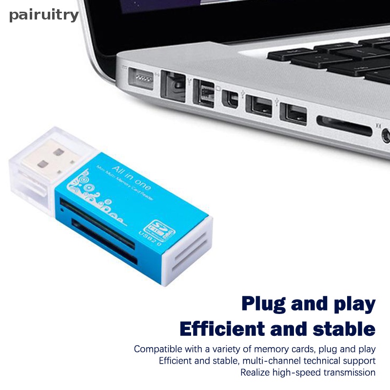 Prt 4in1 Adaptor Pembaca Kartu SD USB2.0 Slot Memory Card Readers Adapter Support Card Reader PRT