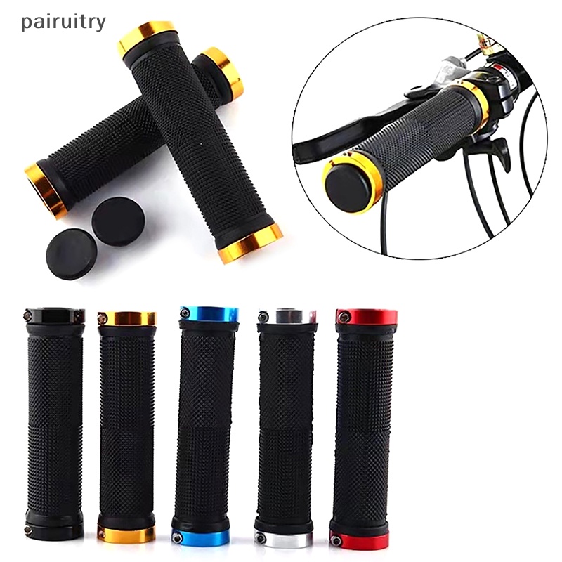 Prt PE Rubber Grips Alloy Manset Bilateral Lock Gagang Sepeda Grip Anti Selip PRT
