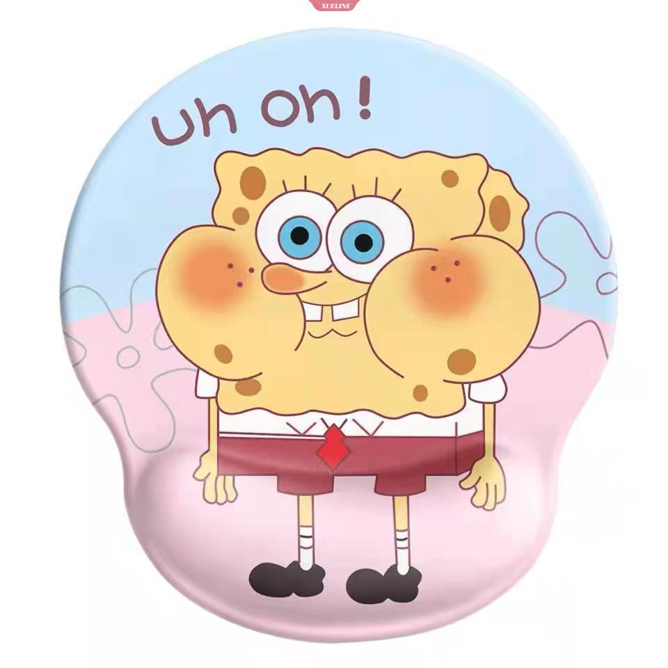 Kawaii Animasi Spongebobs Pelindung Pergelangan Tangan mouse pad 3D Kartun Lucu non-slip mouse pad silicone wrist pad Alat Kantor [ZXL]