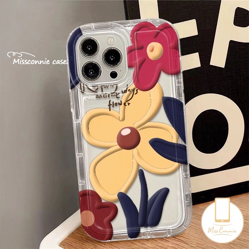 Ins Korea Spring Oil Painting Flowers Case Untuk Realme C53 C55 C35 C30 C15 C25s C33 C25Y C21Y 5s 7i 9i 5 6i 5i C12 C17 C11 2020 C30S C25 C2 C1 C3 C11 C20 Flower Airbag Soft Cover