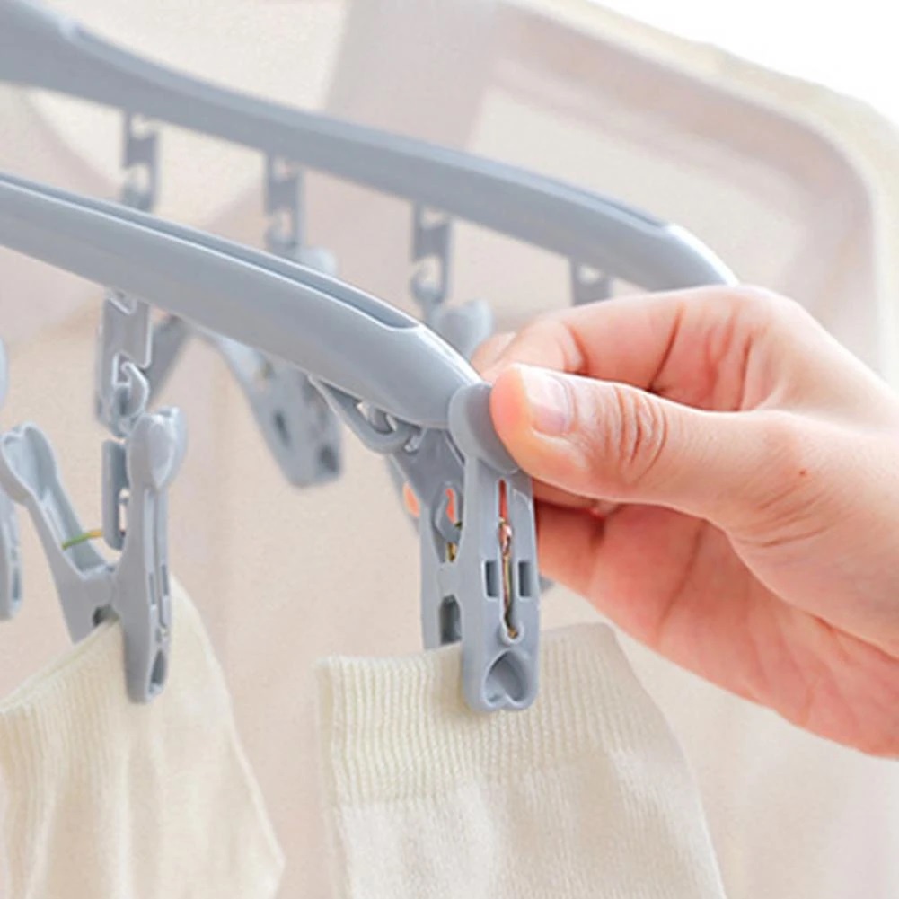 Hanger Jepitan 8 in 1 Gantungan Baju + Jepit Jemuran Kaos Kaki - MKM