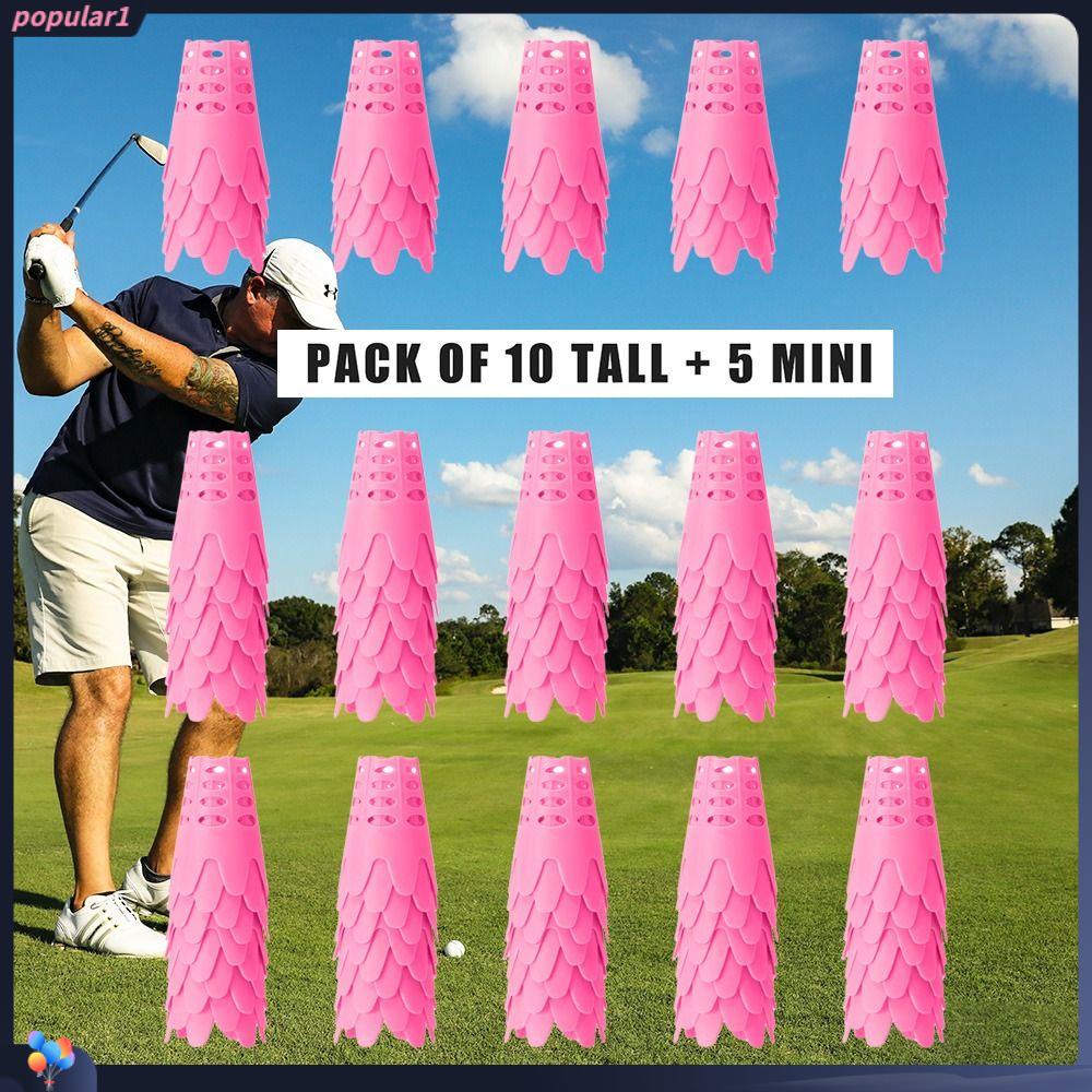 Populer 15pcs Golf Mat Tees Rumah Golf Pria Plastik Training