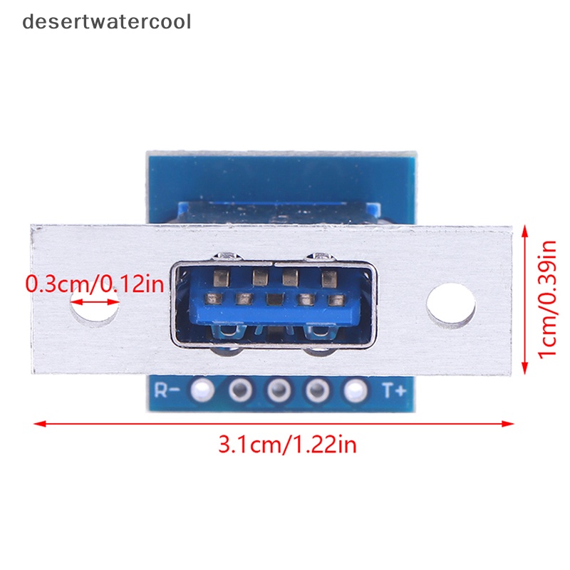 Deid 1Pc USB3.0 Male Female Horizontal Dengan Sekrup Memperbaiki Lubang USB Dengan Pin Test Board Connector Martijn