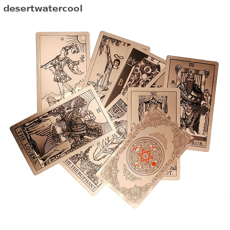 Deid Kertas Manual Foil Emas Merek Tarot Bronzing PVC Tahan Air Tahan Aus Papan Kartu Permainan Kartu Ramalan Oracle Card Bahasa Martijn