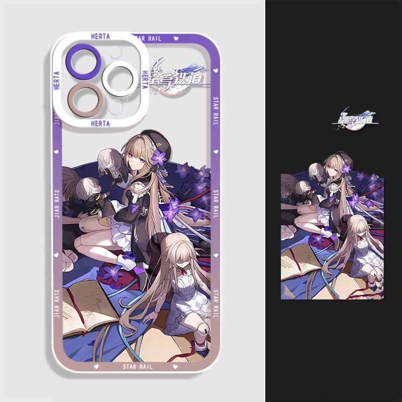 IPHONE Honkai Star Rail Himeko Herta Soft Phone Case Kompatibel Untuk Iphone14 11 13 12 Pro Max Casing XS XR X8 7 6S Plus Mini Kafka Transparan TPU Silikon Shockproof Cover